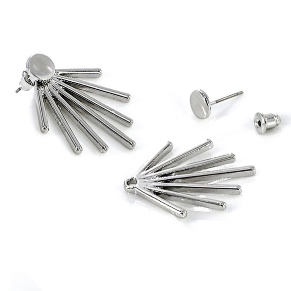 Boho Silver fan earrings - Picture 3 of 8